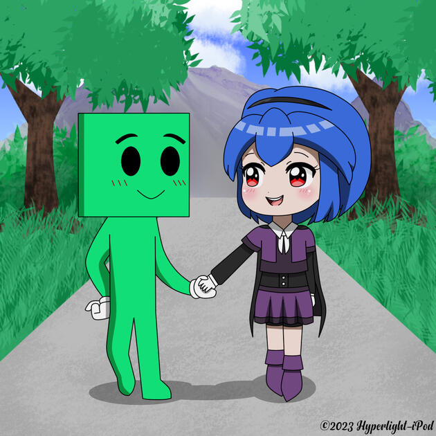 Example of my art style and background design. (Doesn't have to be chibi.)